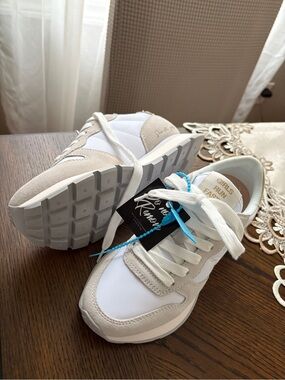Sun 68 White & Beige Women's Fashion Sneakers